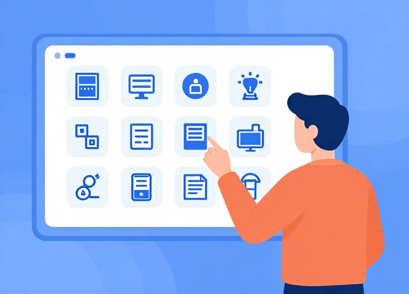 Flat vector illustration representing efficiency and automated retail updates.