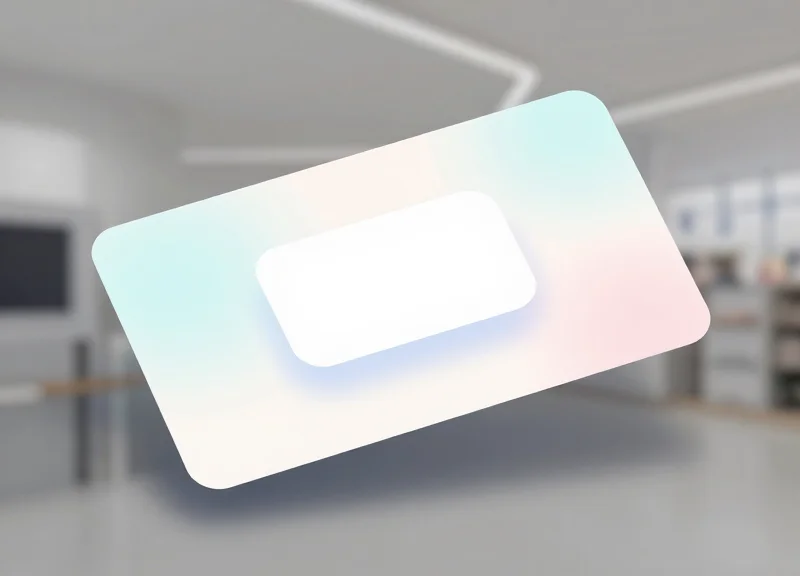A glassmorphism-style interface mockup showing digital progress bars and data synchronization concepts.