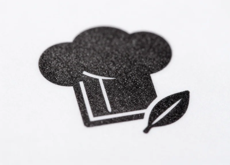 Close-up of a high-contrast electronic ink display on a buffet label showing visual clarity.