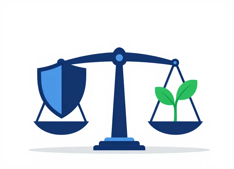 Minimalist vector illustration representing business growth and risk protection.
