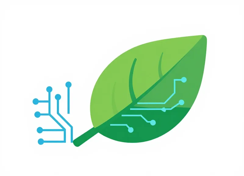 Abstract illustration of eco-friendly technology and sustainability in dining.