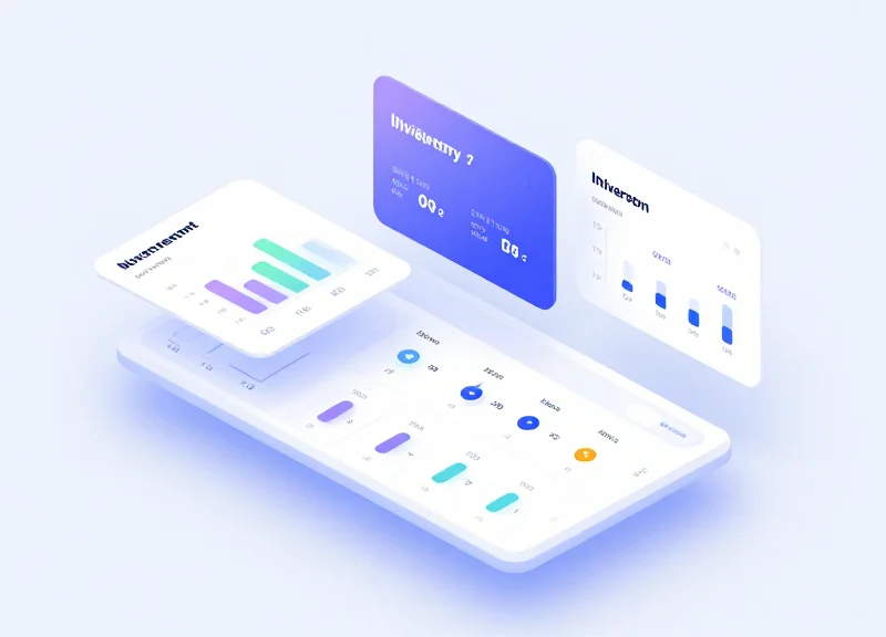 Abstract retail management dashboard with glassmorphism UI elements