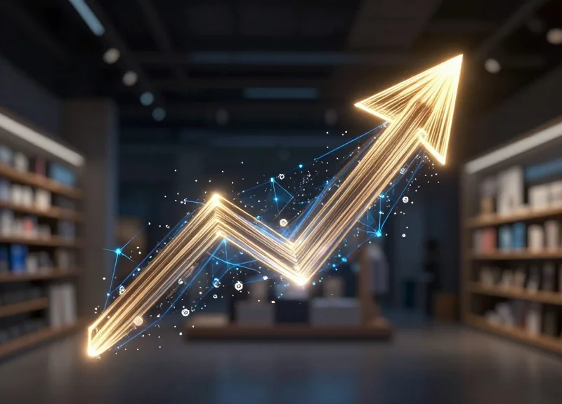 Abstract data visualization showing growth and success in retail.