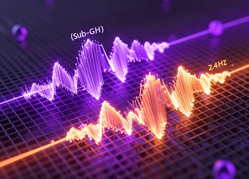 Comparison of different radio frequency wavelengths passing through a mesh