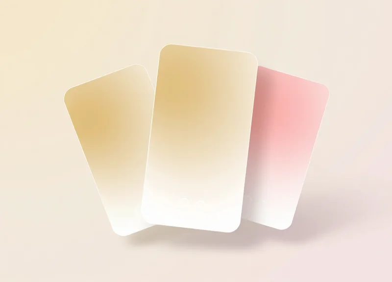 A glassmorphism-style UI concept showing an abstract interactive product interface.