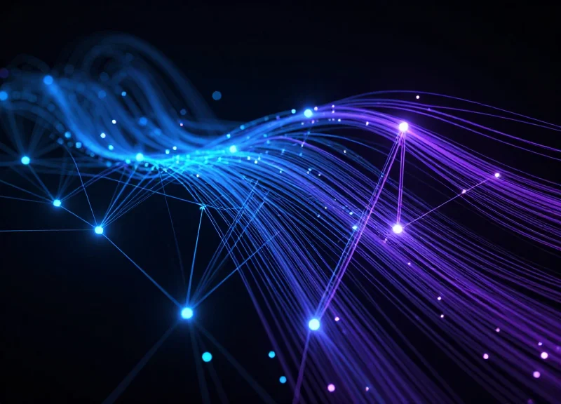 Abstract digital visualization of data integrity and security nodes in a pharmaceutical network.