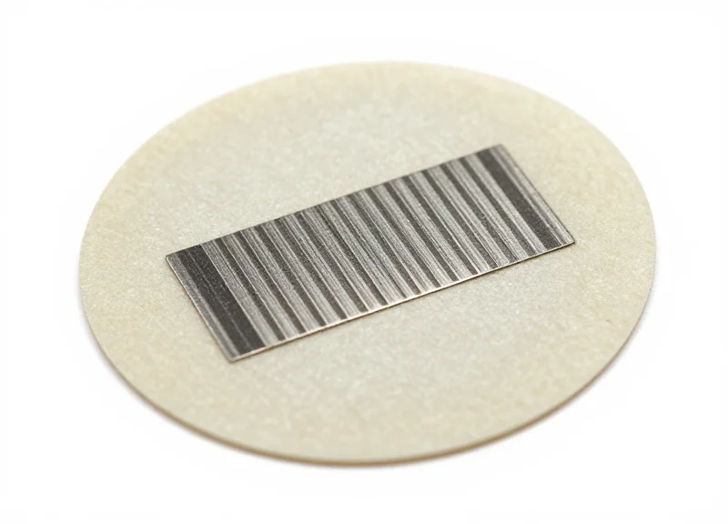 A close-up of a specialized cryogenic RFID tag showing its structure.