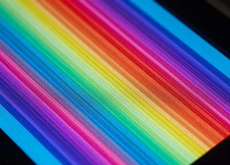 Close-up of a multi-color e-paper display showing rich texture and high-resolution color depth without text.