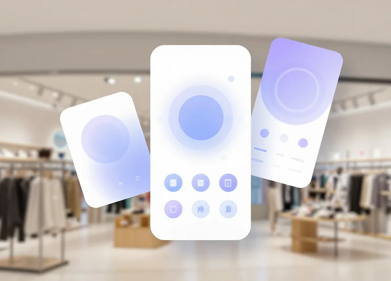 A conceptual mobile app interface for retail interaction with digital shelf labels.