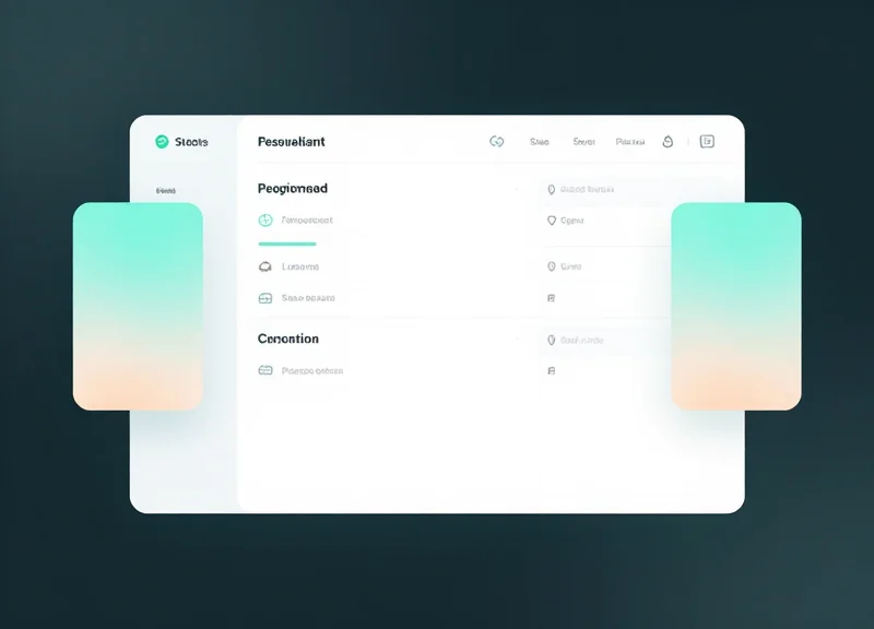 Abstract user interface representing inventory status and stock management.