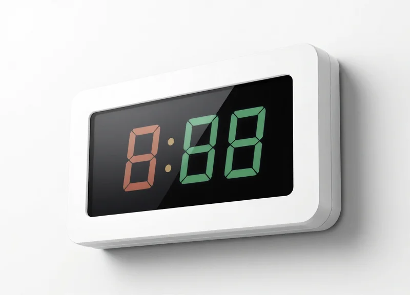 Close-up of a high-resolution 4-color electronic shelf label screen showing sharp graphical detail