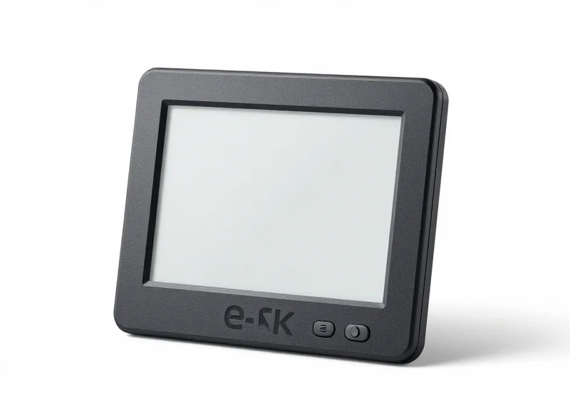 Close-up of a rugged electronic shelf label designed for low-temperature environments on a clean white background.