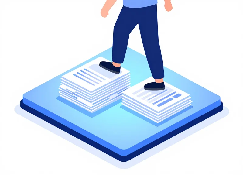 Illustration showing the transition from paper-based cards to a glowing digital platform.