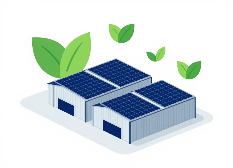 An illustration representing sustainable and green warehouse operations