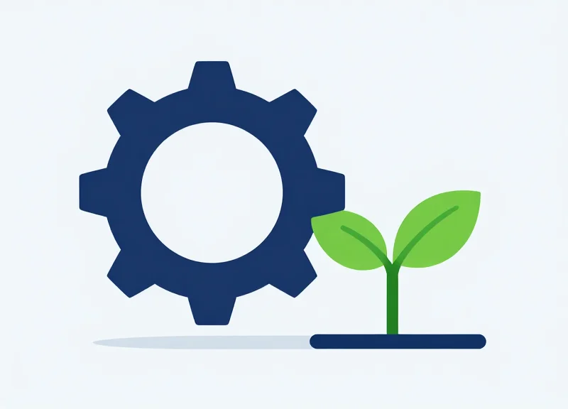 Flat vector illustration representing industrial ROI and economic growth through smart technology