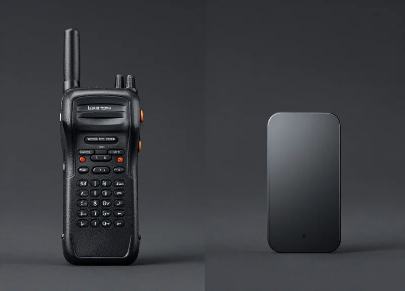 A side-by-side comparison between a traditional audio guide and a modern ESL tag.