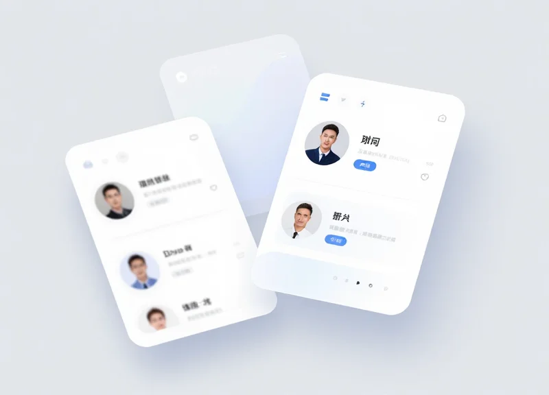 Abstract UI design concept for an electronic shelf label displaying author information.