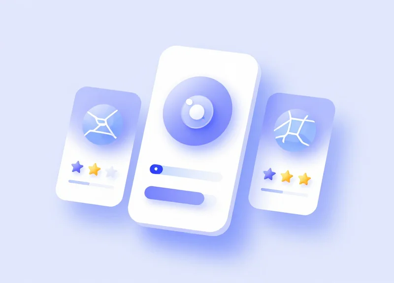 Abstract mobile interface showing a retail scavenger hunt progress card