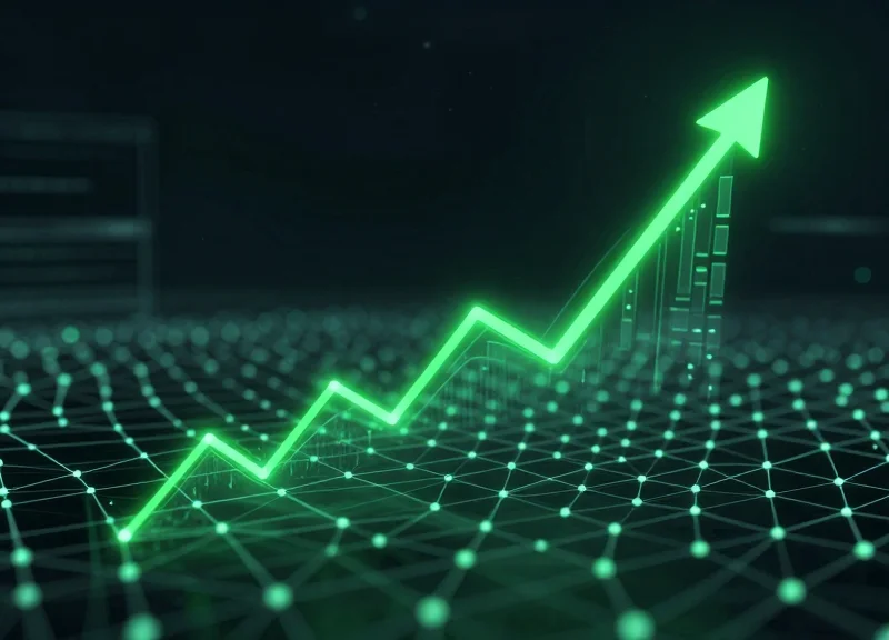Glowing upward data trend representing 28 percent conversion lift.