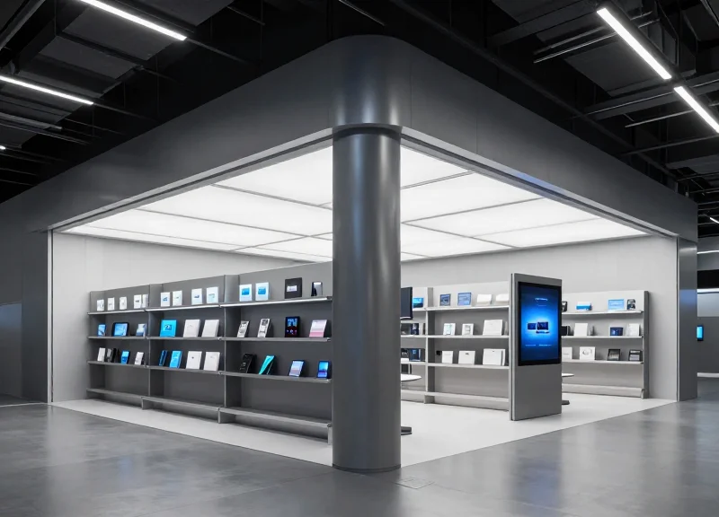 Future retail environment utilizing ESL and RFID technology seamlessly.