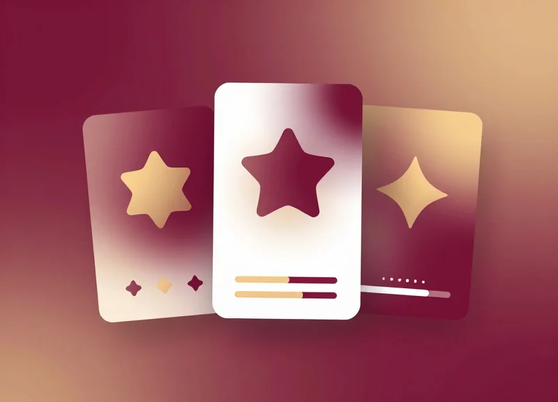 Abstract interface dashboard showing wine rating data and star icons in a modern layout