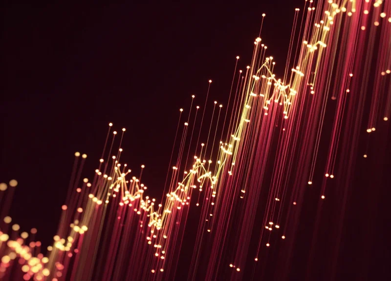 Abstract data visualization showing growth and conversion trends