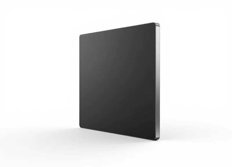 Side profile view of an ultra-thin 5.8-inch electronic shelf label highlighting its slim industrial design.