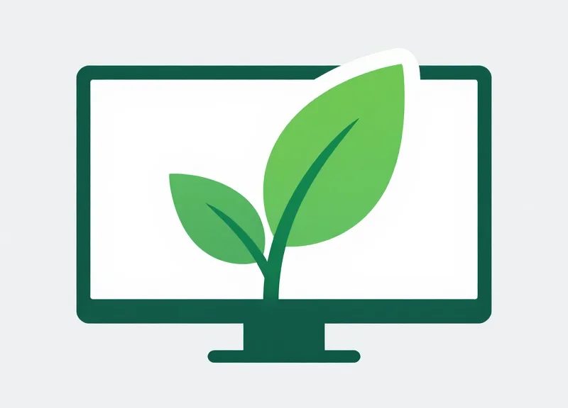 Abstract vector illustration of a digital circuit board transforming into a green leaf, symbolizing sustainable technology.