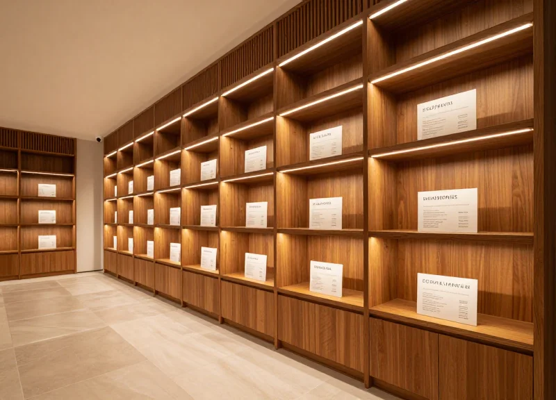 Electronic shelf labels in a high-end luxury retail store