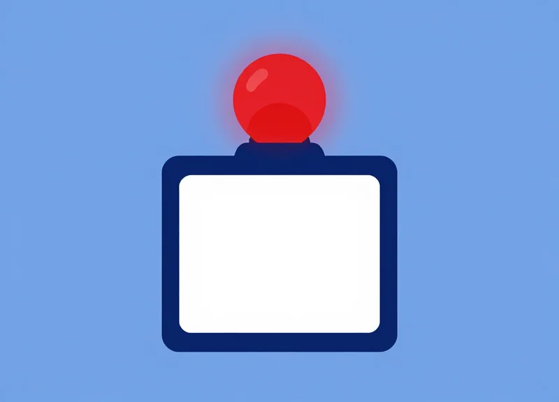 Abstract vector illustration of a digital shelf tag triggering a red visual alert.