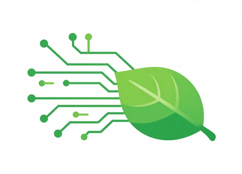 Conceptual illustration showing the fusion of digital technology and organic plant life.