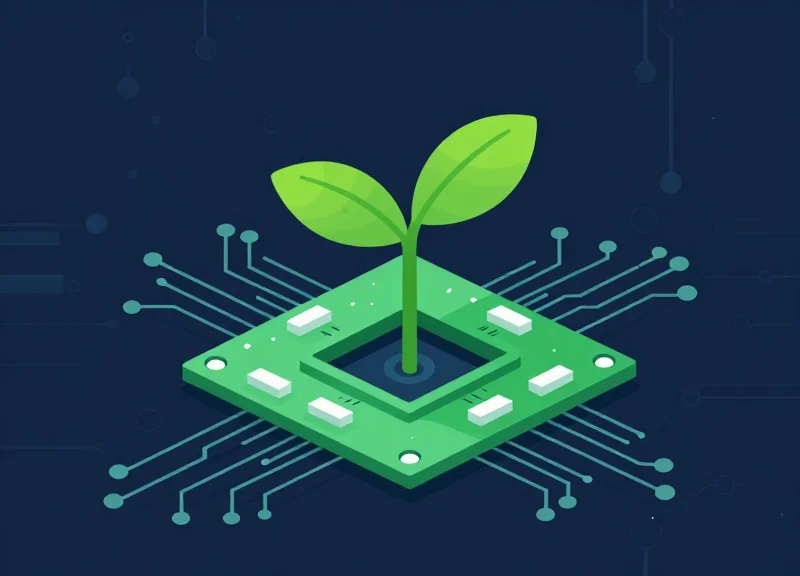 Minimalist illustration representing economic growth and sustainable technology.