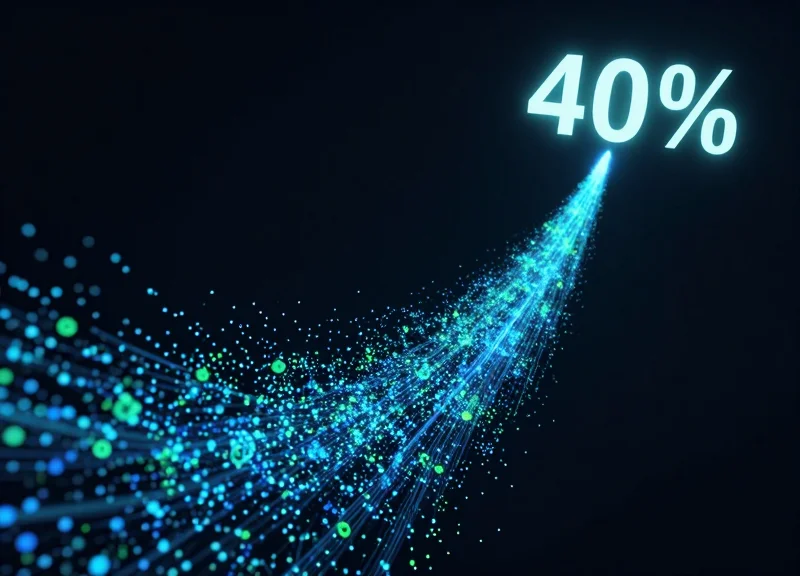 Abstract digital visualization of operational waste reduction showing streamlined data streams and glowing nodes.