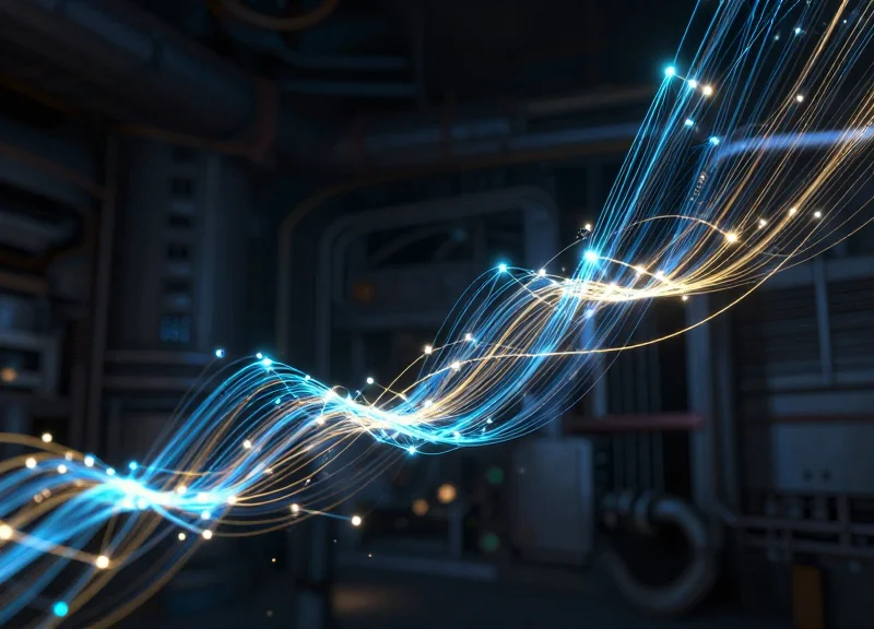 Abstract digital data streams and glowing nodes representing the evolution of ESL technology in 2026.