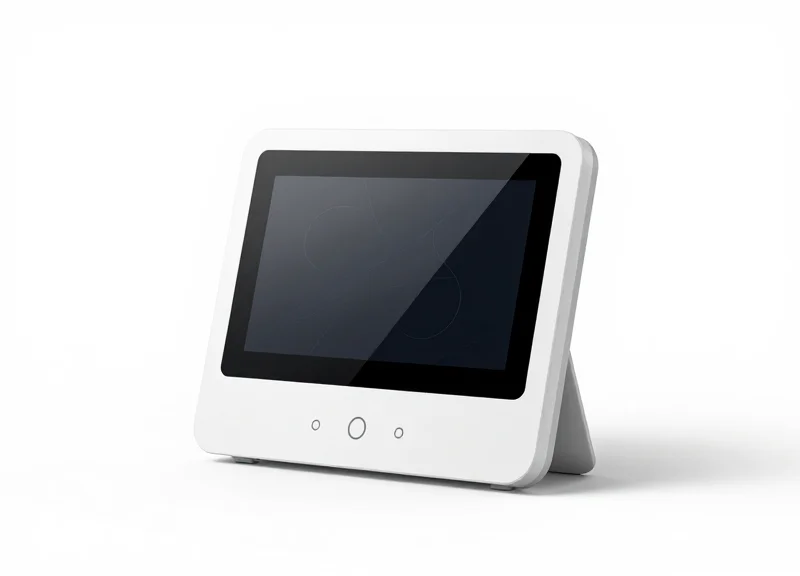 A sleek, clean antimicrobial electronic shelf label designed for medical use.
