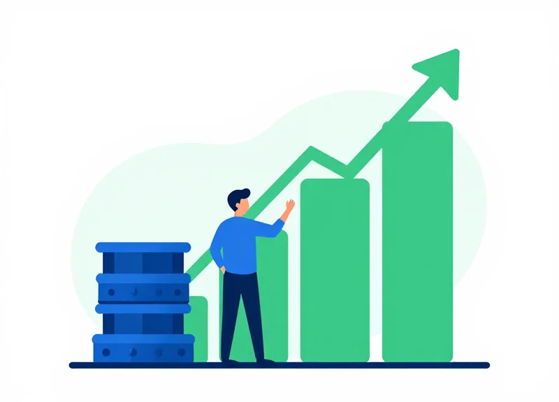Flat vector illustration representing long-term value and industrial growth
