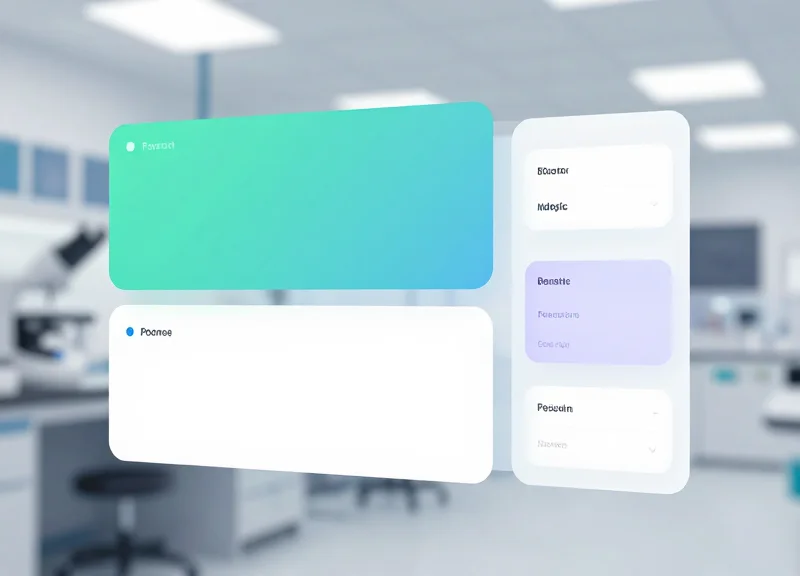 Modern abstract inventory management interface concept with glassmorphism style.